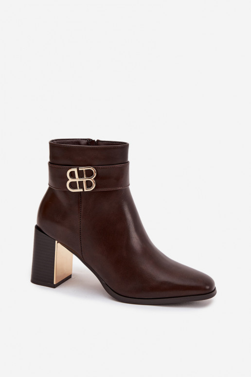 Bottes pour femmes avec des sangles I couleur doréem Detalem CzekoladoÀe Galinne