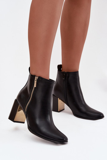 Bottes pour femmes en cuir écologique couleur noire Camilyn 2