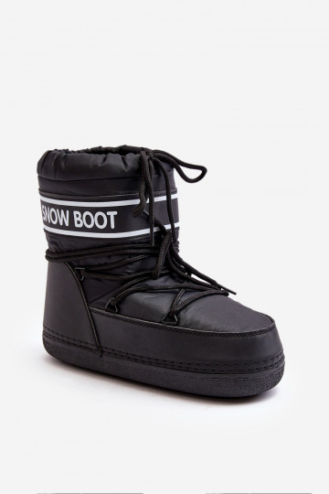 Féminin Bottes d hiver à lacets couleur noire Soia