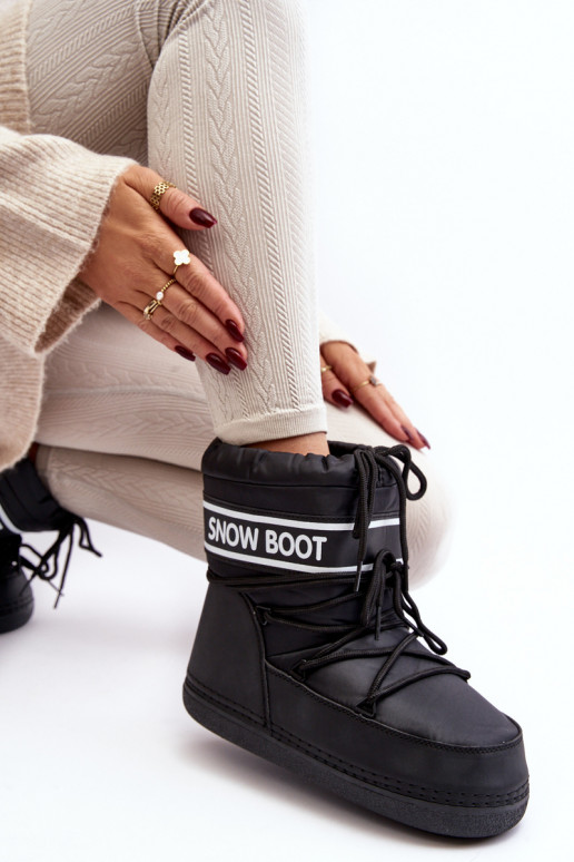 Féminin Bottes d hiver à lacets couleur noire Soia