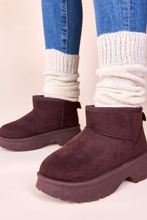 Bottines marron doublées pour la...