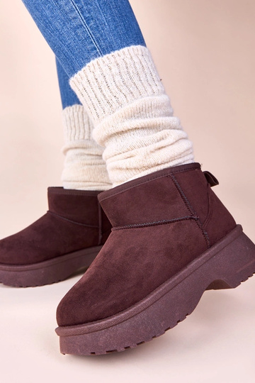Bottines marron doublées pour la neige sur plateforme Phoebe 2