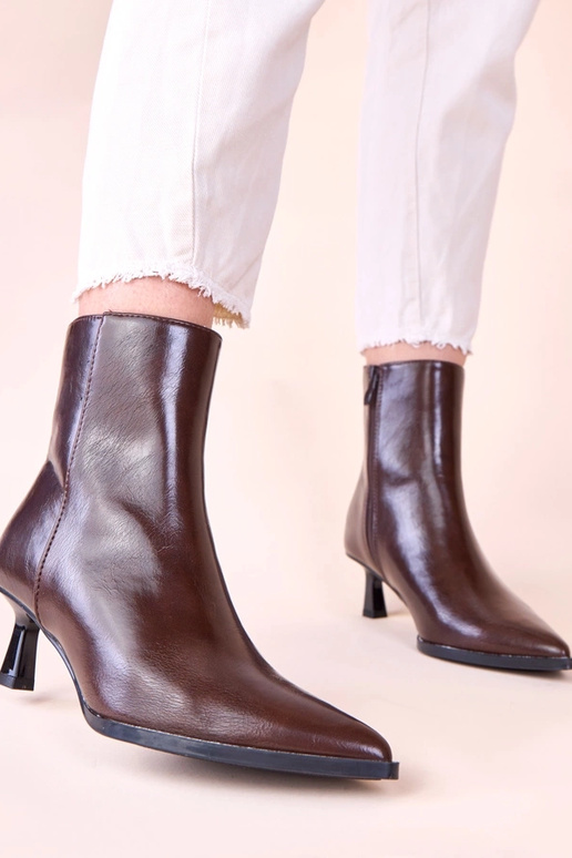 Bottines marron à talon aiguille type...