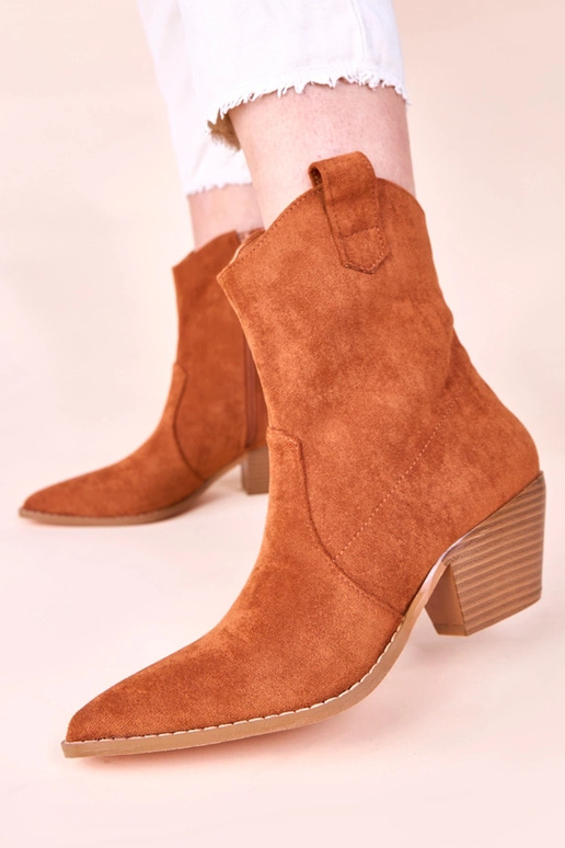 Bottines marron de style cowboy sur...