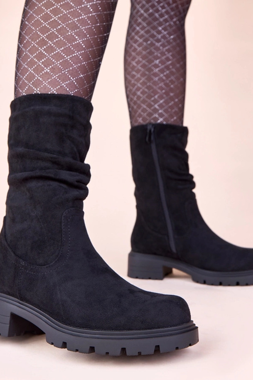 Bottines noires sur plateforme avec...