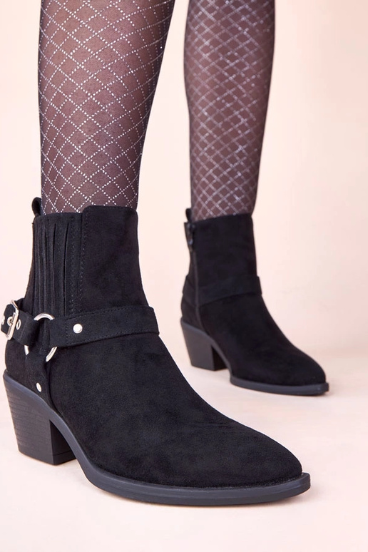 Bottines noires à talon bloc avec...