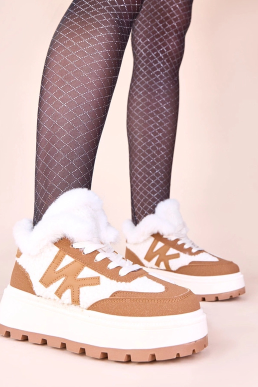 Baskets marron doublées de fourrure...