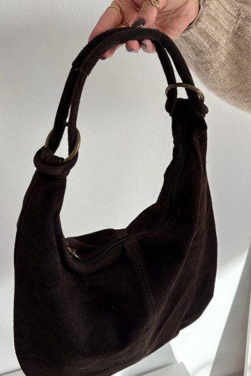 Sac en suède artificiel chocolat Floriah