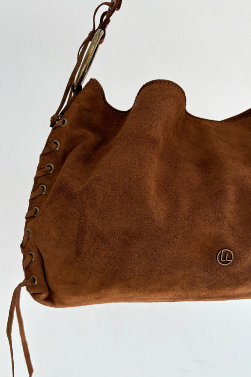 Skórzana en daimoÀa Ordinateur de poche Avec des décorations Laçagem marron Janelis