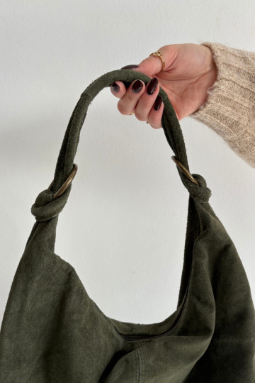 Sac en daim naturel vert foncé Floriah