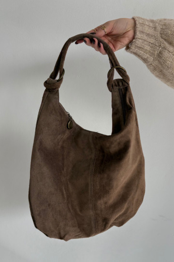 Sac en daim naturel couleur sable foncé Floriah