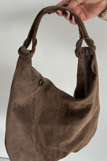 Sac en daim naturel couleur sable foncé Floriah 2