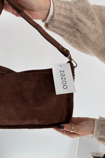 Skórzana en daimoÀa Ordinateur de poche Zdobiona Avec des strass Brun Savra 2