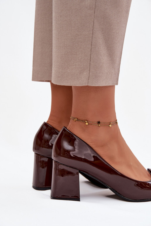 avec effet vernis Chaussures avec des talons avec des ornements CzekoladoÀe Isoline