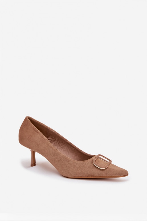 chaussures à talons hauts Féminin Avec des décorations Detalem beige Amelora