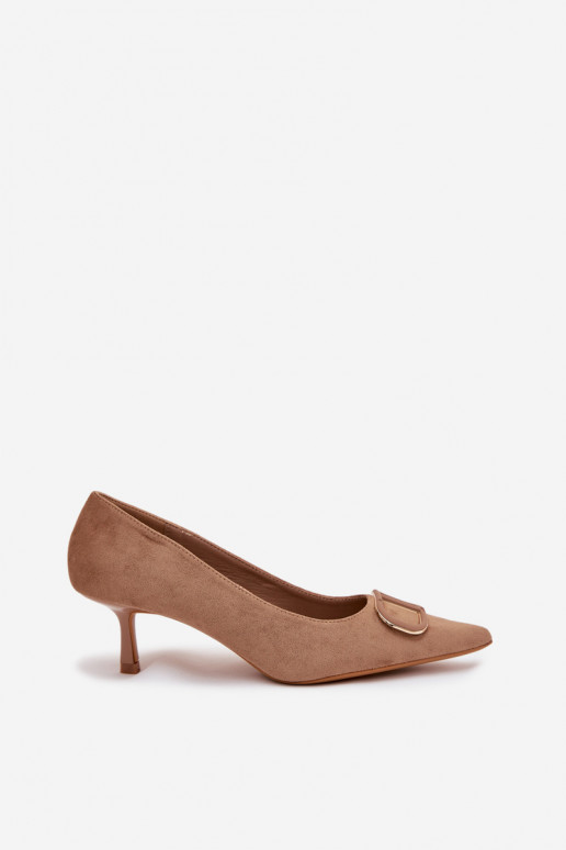 chaussures à talons hauts Féminin Avec des décorations Detalem beige Amelora