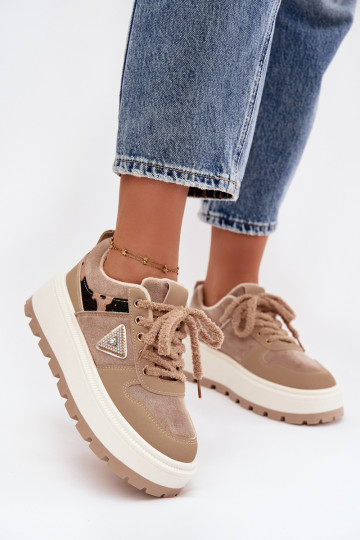 réchauffer Chaussures modèle baskets Féminin avec une plateforme beige Florinda 2