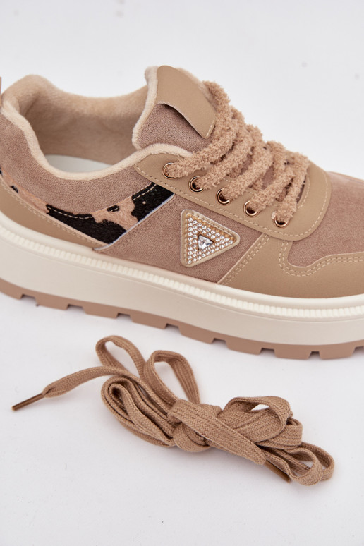 réchauffer Chaussures modèle baskets Féminin avec une plateforme beige Florinda