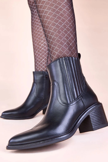 Bottines noires sur talon avec élastique Sesie 2