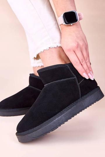 Bottes de neige noires en daim naturel Besia 2