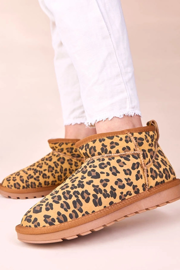 Bottes de neige en daim naturel à motifs léopard, doublées en fourrure Matilda 2