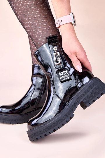 Bottines noires vernis avec... 2