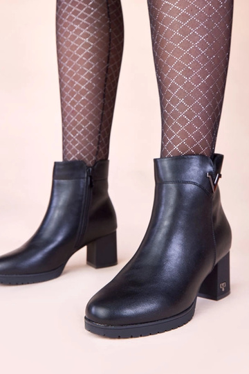 Bottines noires à talon avec finition mate Ardisa