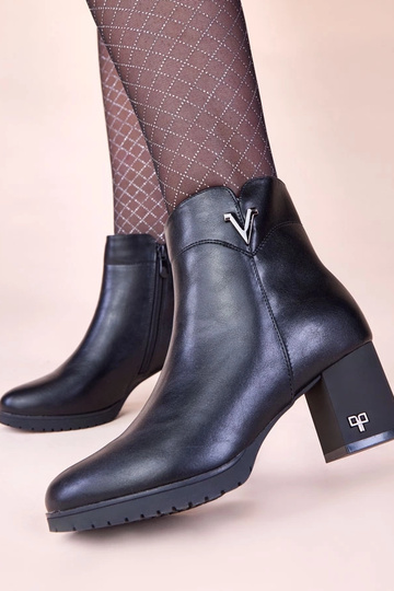 Bottines noires à talon avec finition mate Ardisa 2