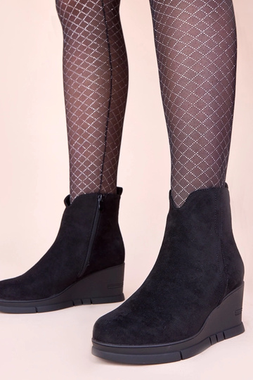 Bottines noires à plateforme en suédine synthétique Adala