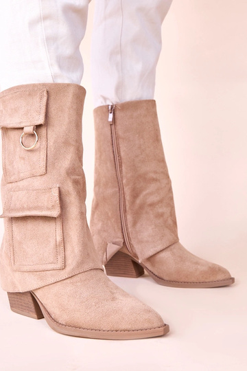 Bottines noires à talon avec poches Nadiia
