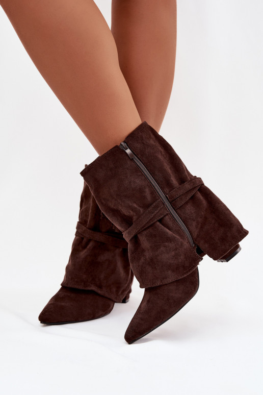 Bottes pour femmes avec des franges I couleur doréemi avec bouclesmi CzekoladoÀe Evelisse