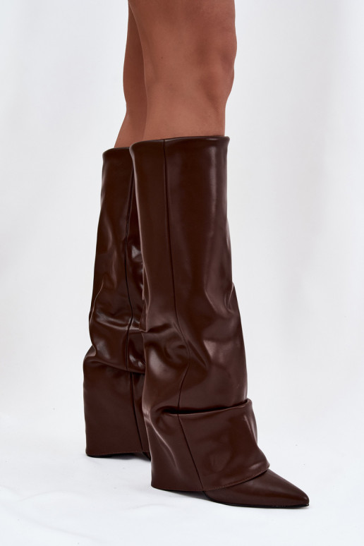 réchauffer bottes pour femmesDANSyÀiniętą CholeÀką avec des talons CzekoladoÀe Elivira