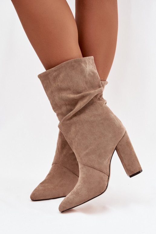 Bottes pour femmes avec des franges I Il fautrszczeniem réchauffer beige Darlina
