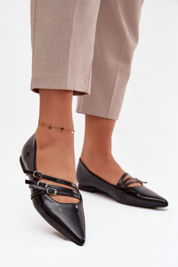 Ballerines vernies avec lanières couleur noire Palenna 2