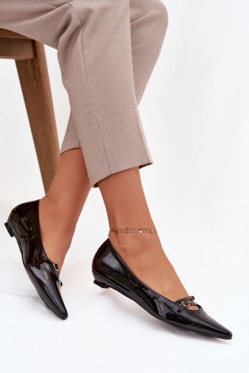 Ballerines vernies avec des brides couleur noire Zarelia