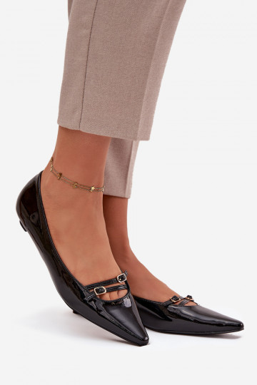 Ballerines vernies avec des brides couleur noire Zarelia 2