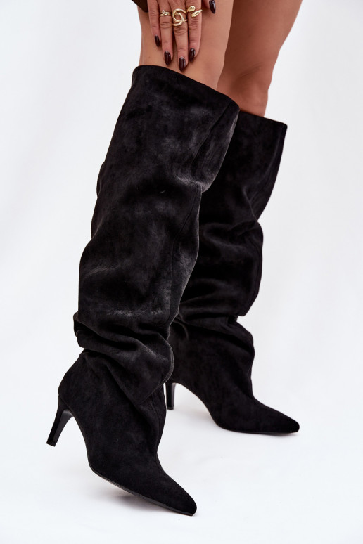 bottes pour femmes avec des talons fins Un modèle convaincant couleur noire Il fautvilla
