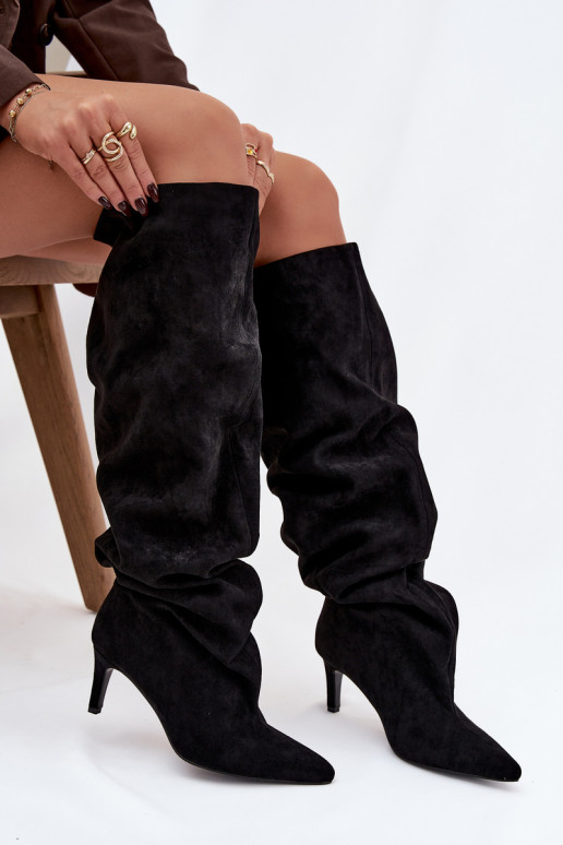bottes pour femmes avec des talons fins Un modèle convaincant couleur noire Il fautvilla