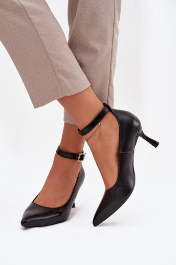 Escarpins avec brides couleur noire Perrine