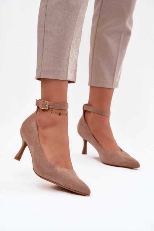 chaussures à talons hauts Chaussuresen daim écologiqueu beige Devoria