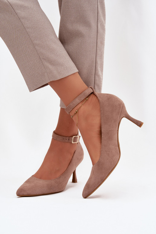 chaussures à talons hauts Chaussuresen daim écologiqueu beige Devoria