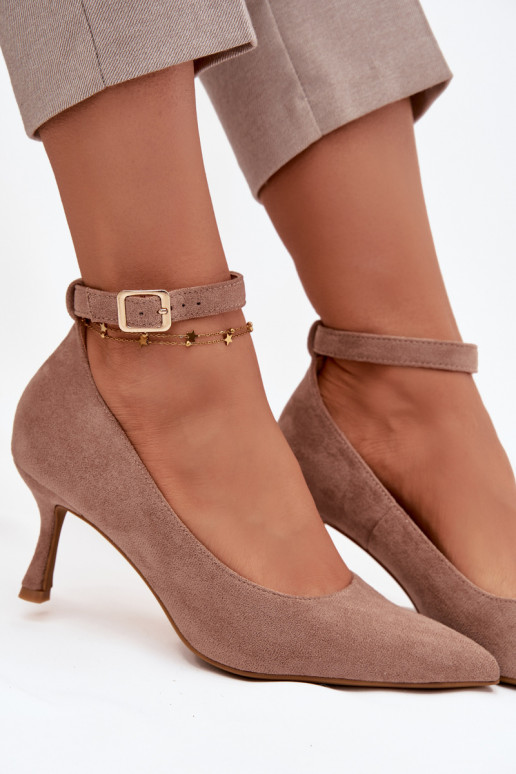 chaussures à talons hauts Chaussuresen daim écologiqueu beige Devoria
