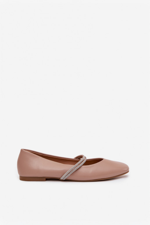 Ballerines FémininBłyszczącymi Paskami beige Ilirene