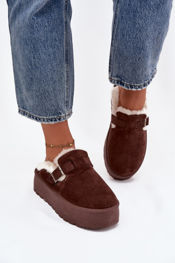 Bottes de neige chocolat pour femmes avec fourrure, boucles et plateforme Jessina 2
