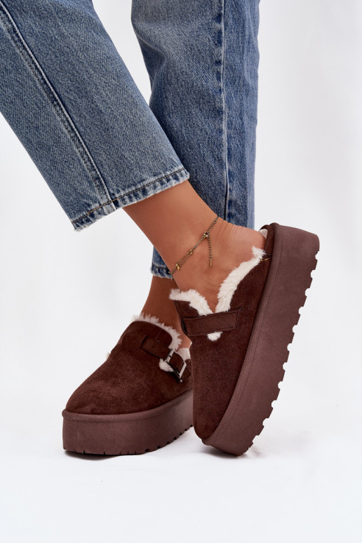 Bottes de neige Féminin avec un manteau de fourrure I avec boucles avec une plateforme CzekoladoÀe Jessina