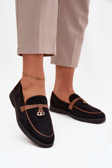 Mocassins Mocassins Fémininen daim écologiqueu couleur noire DarÀen