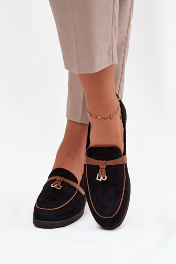 Mocassins noirs pour femmes en simili daim DarĮen 2
