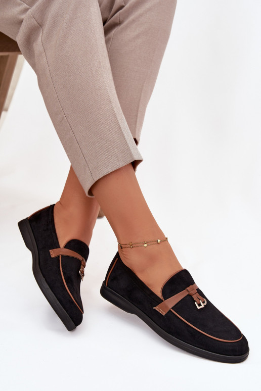 Mocassins Mocassins Fémininen daim écologiqueu couleur noire DarÀen