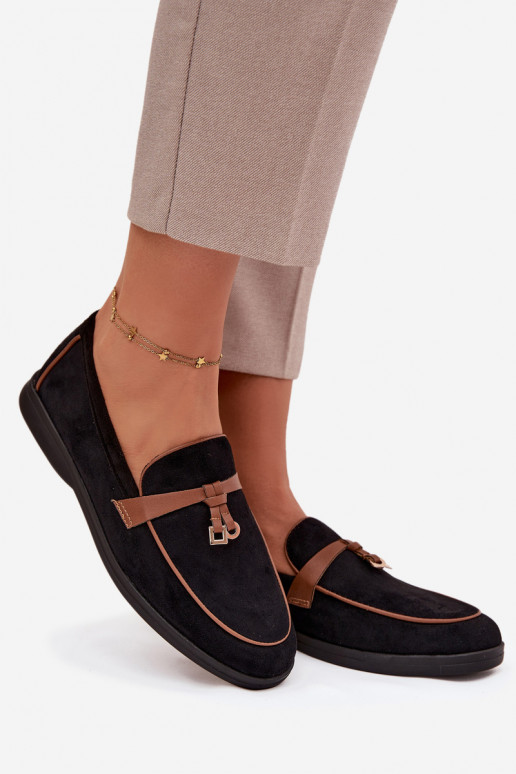 Mocassins Mocassins Fémininen daim écologiqueu couleur noire DarÀen