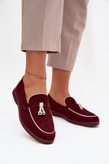 Mocassins bordeaux pour femmes en simili daim DarĮen 2